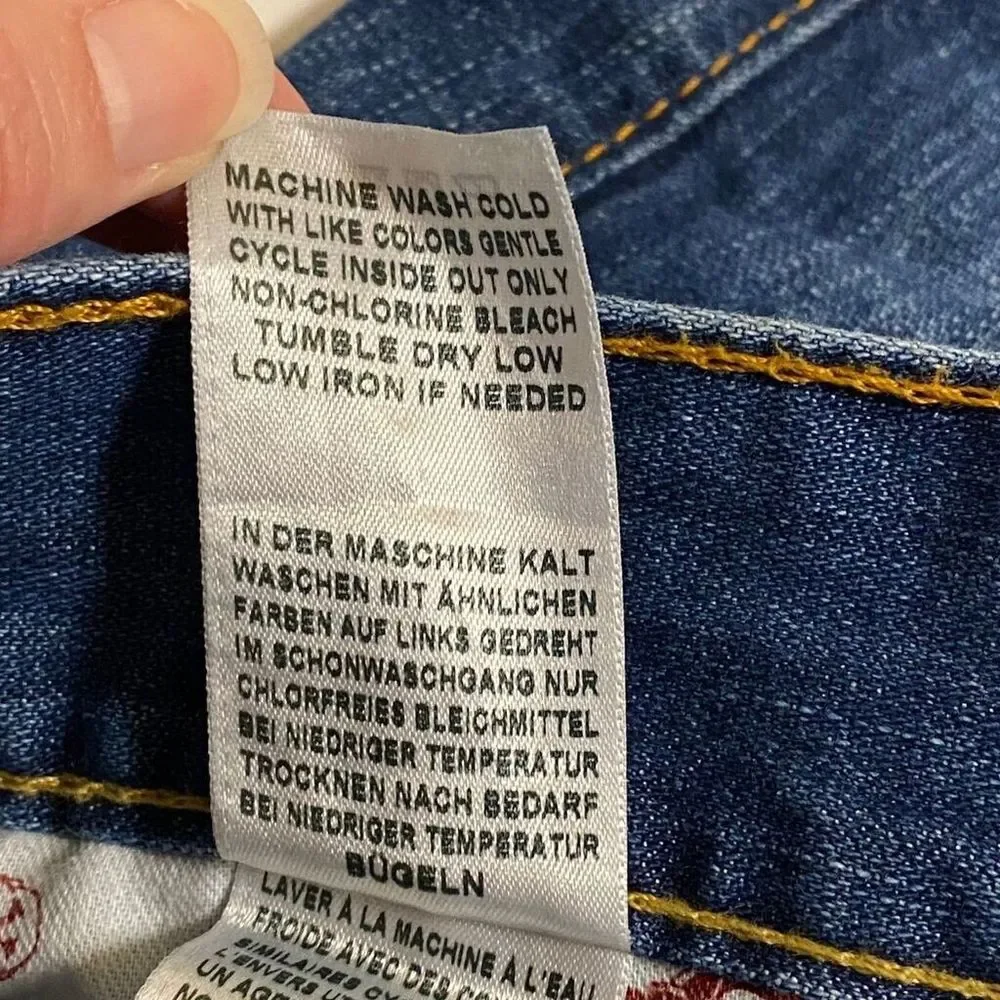 True Religion Jeans Mens Straight Flap Pocket Dark Wash Denim Size‎ 32x32.5